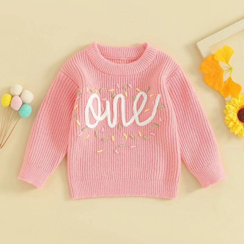 one birthday kids crew sweater - basil boutique