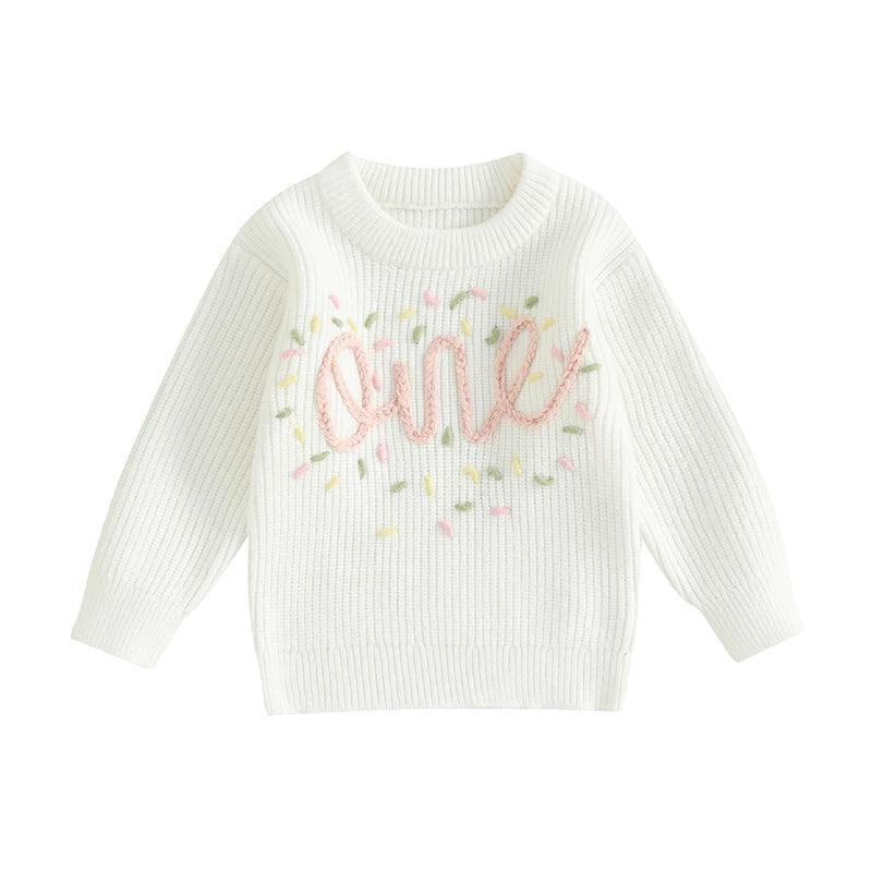 one birthday kids crew sweater - basil boutique