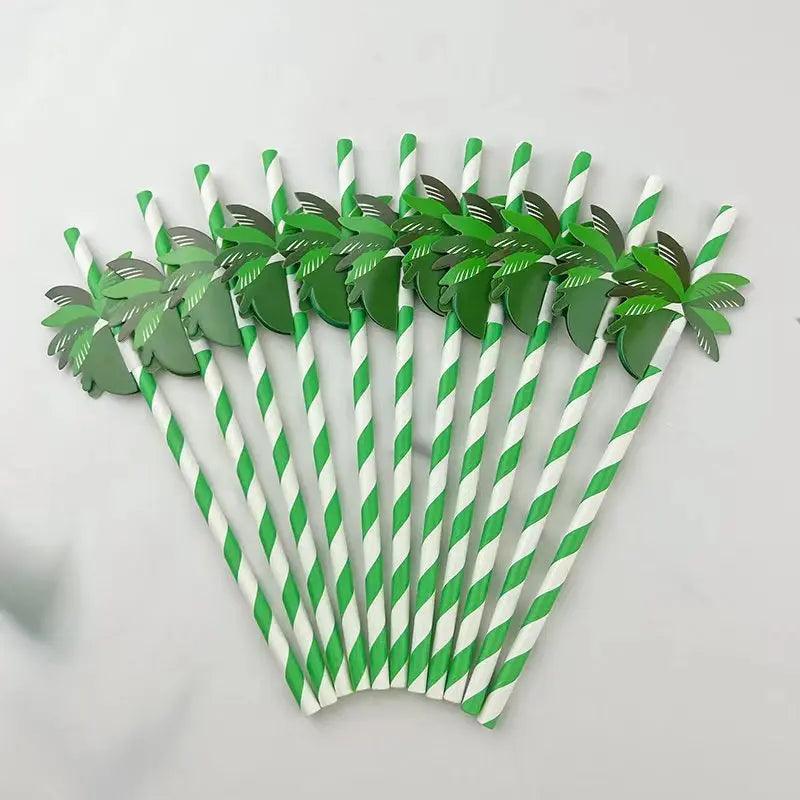 palm tree paper straws - basil boutique