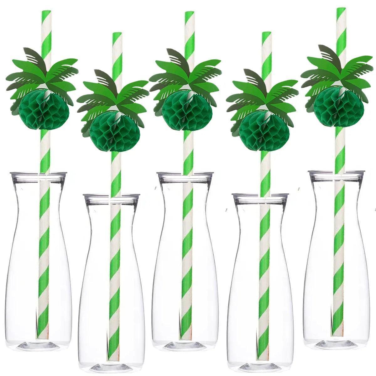 palm tree paper straws - basil boutique