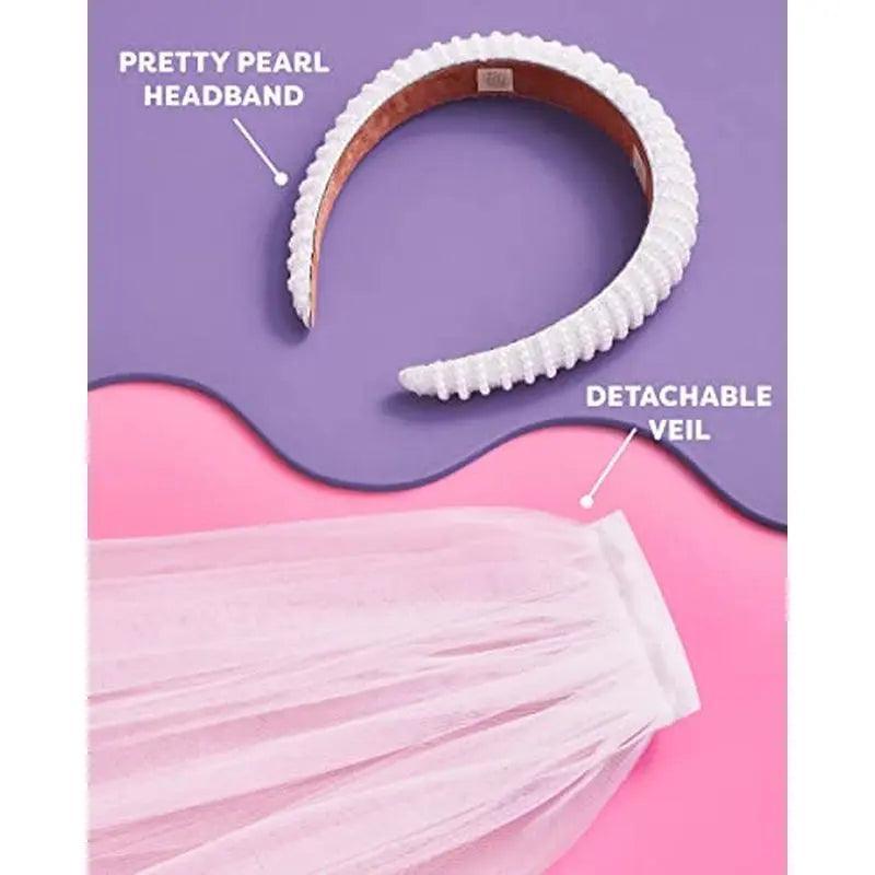 pearl bride veil headband - basil boutique