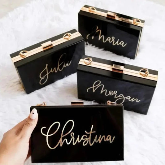 personalized acrylic clutch - basil boutique