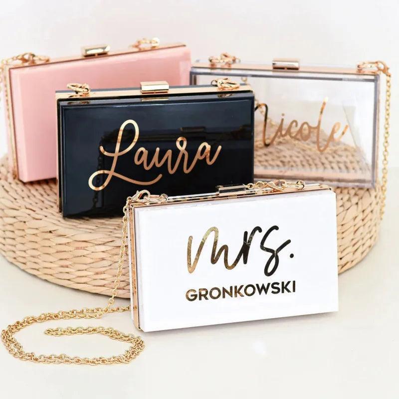 personalized acrylic clutch - basil boutique