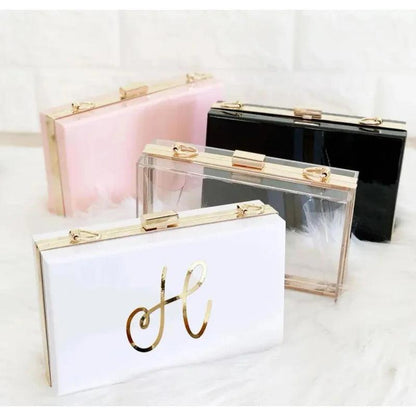 personalized acrylic clutch - basil boutique