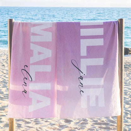 personalized beach towel - basil boutique