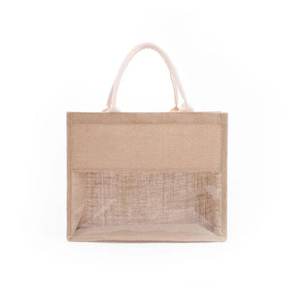 personalized burlap tote bag - basil boutique