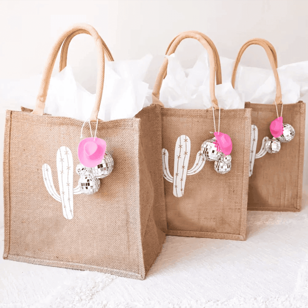 personalized cactus tote bag - basil boutique