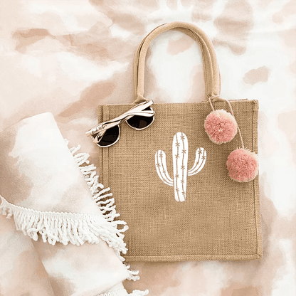 personalized cactus tote bag - basil boutique