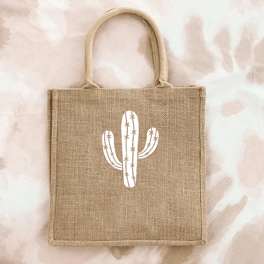 personalized cactus tote bag - basil boutique