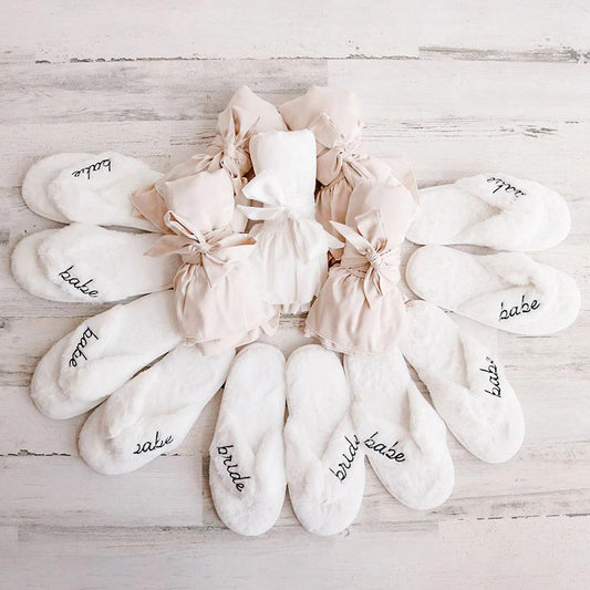personalized fuzzy slippers - basil boutique