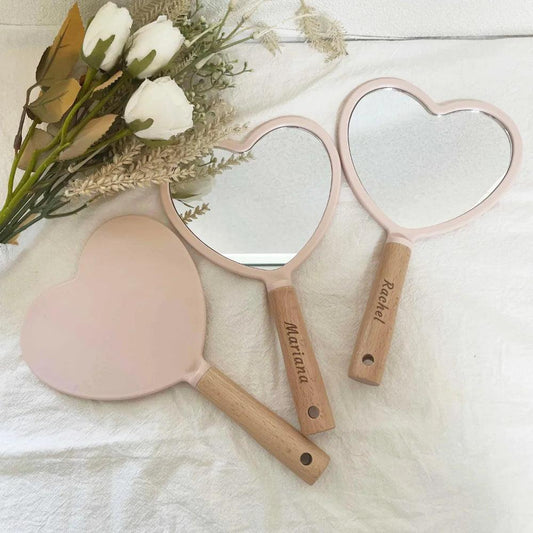 personalized heart makeup mirror - basil boutique