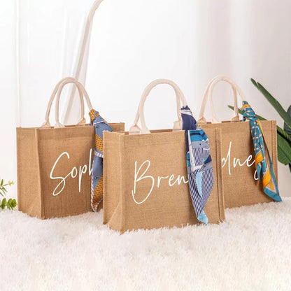 personalized jute tote - basil boutique