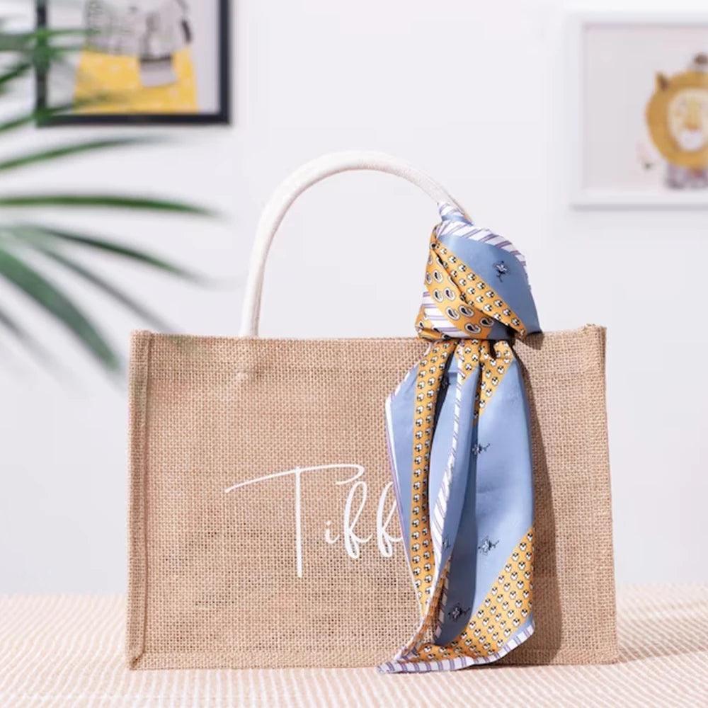 personalized jute tote - basil boutique