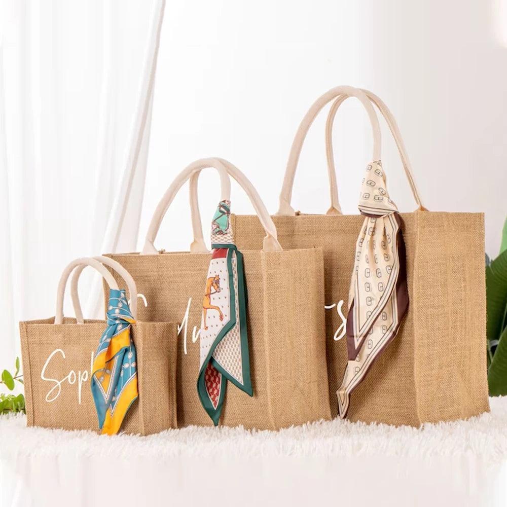 personalized jute tote - basil boutique