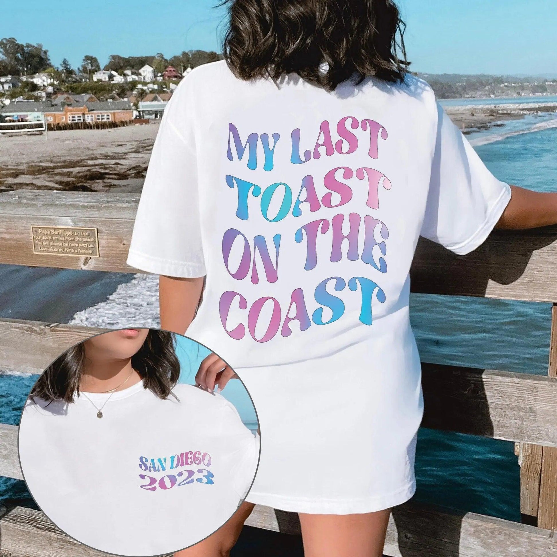 personalized last toast on the coast retro t-shirt - basil boutique