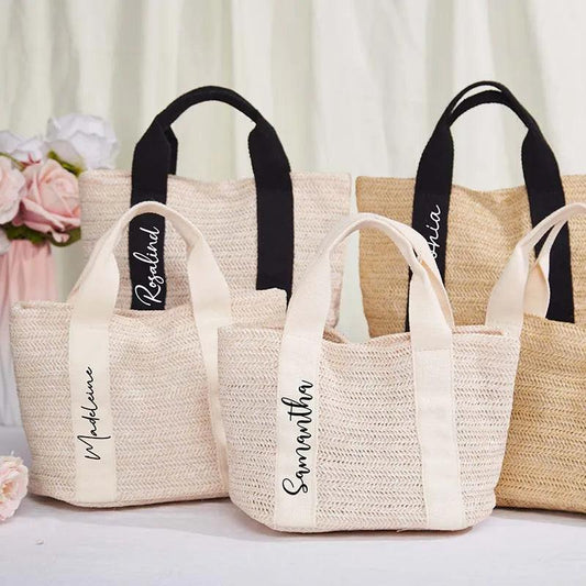 personalized mini burlap bag - basil boutique