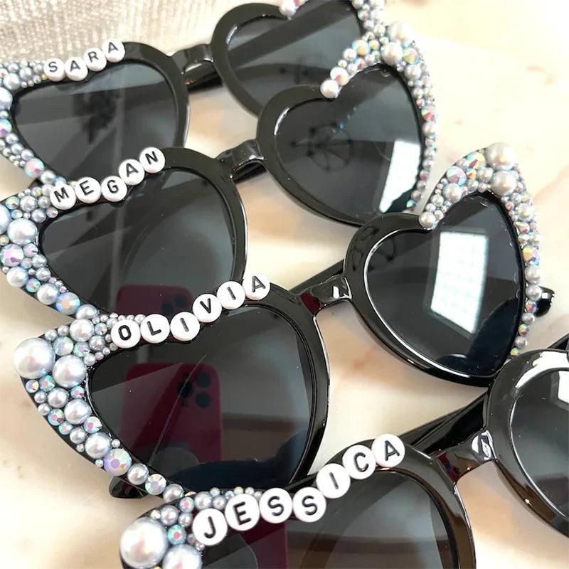 personalized rhinestone sunglasses - basil boutique