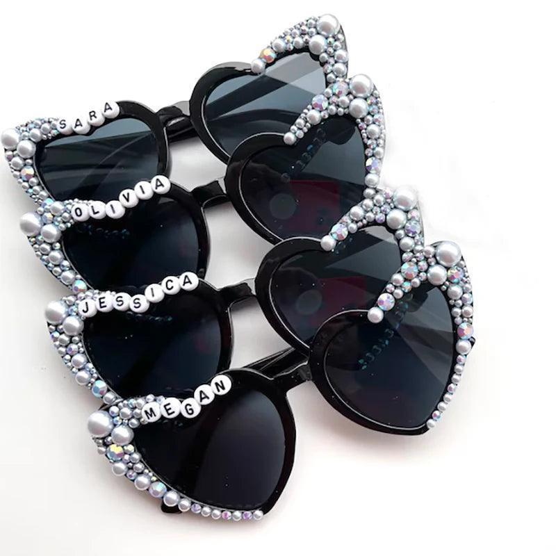 personalized rhinestone sunglasses - basil boutique