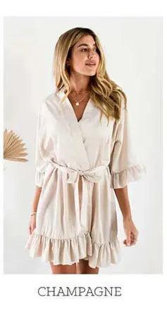 personalized ruffle robe - basil boutique