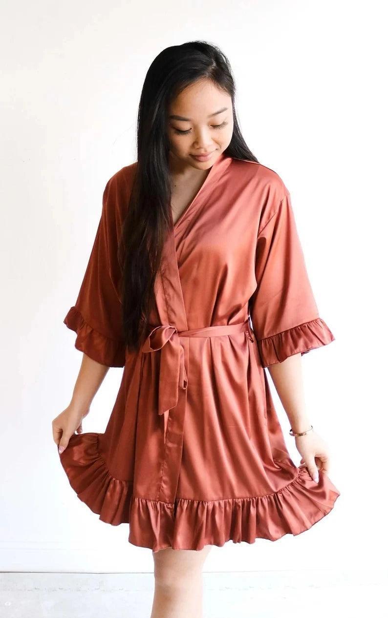 personalized ruffle robe - basil boutique