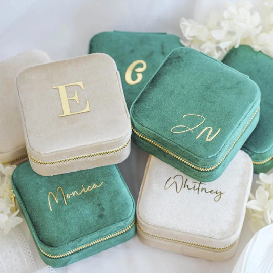 personalized velvet jewelry box - basil boutique