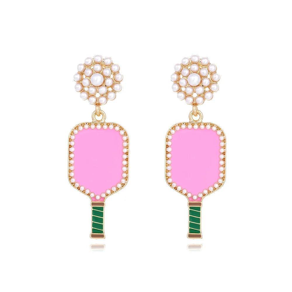 pickleball paddle earrings - basil boutique