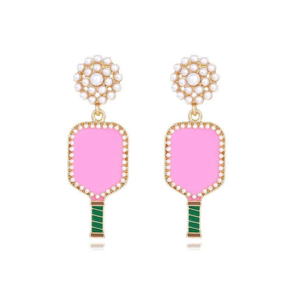 pickleball paddle earrings - basil boutique