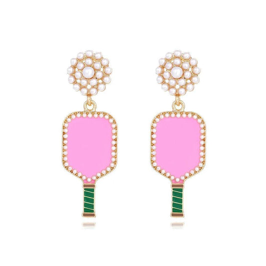 pickleball paddle earrings - basil boutique