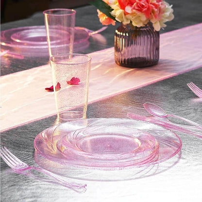 pink glitter plastic cups - basil boutique