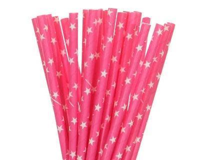 pink paper straws - basil boutique