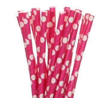 pink paper straws - basil boutique