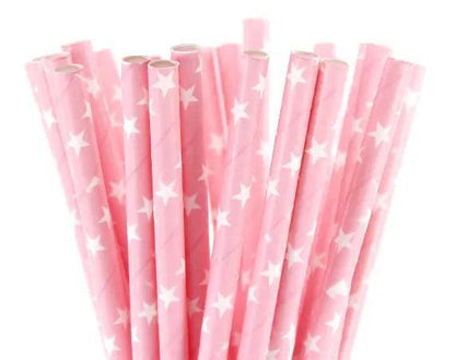 pink paper straws - basil boutique