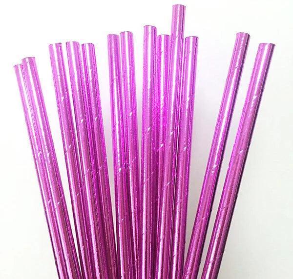 pink paper straws - basil boutique