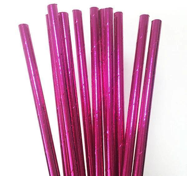 pink paper straws - basil boutique