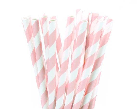 pink paper straws - basil boutique