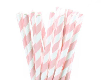 pink paper straws - basil boutique