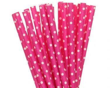 pink paper straws - basil boutique