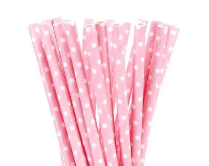 pink paper straws - basil boutique