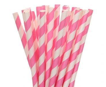 pink paper straws - basil boutique