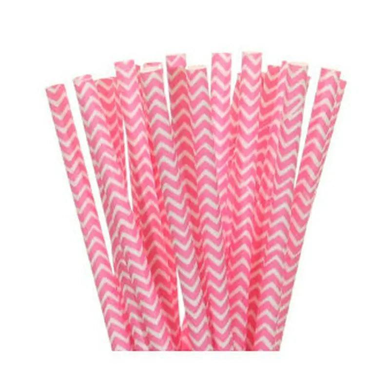 pink paper straws - basil boutique