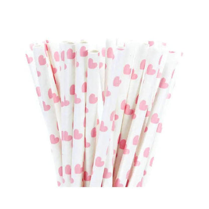 pink paper straws - basil boutique