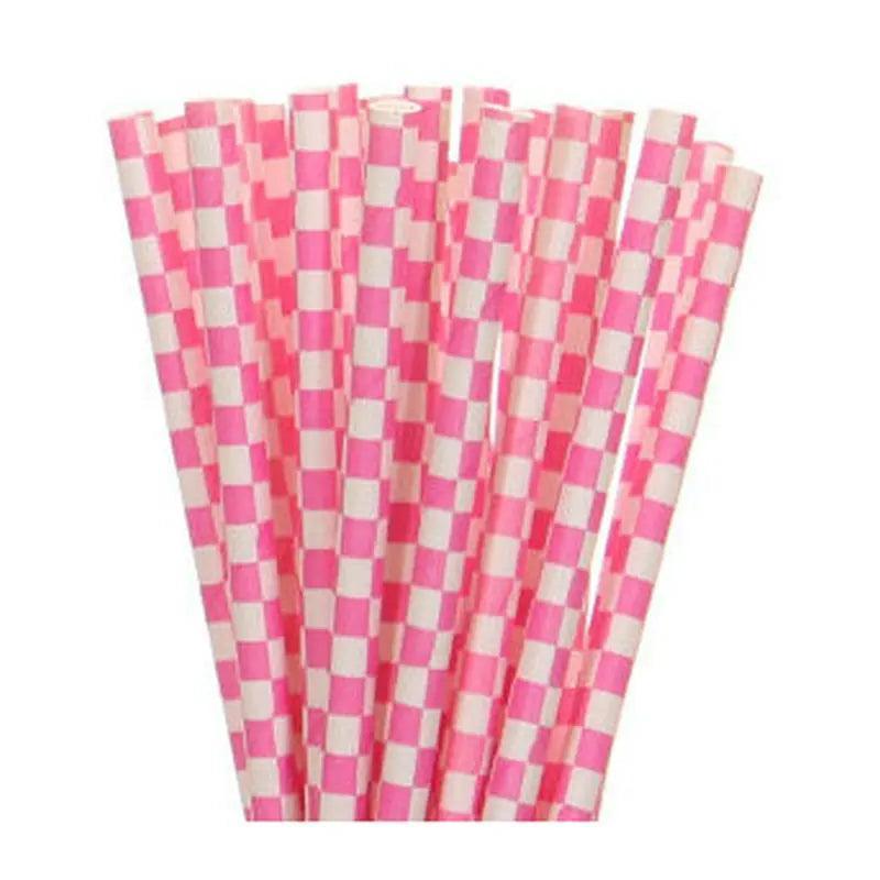 pink paper straws - basil boutique