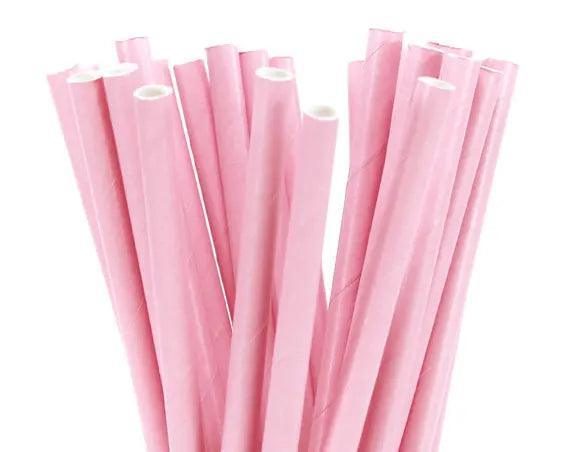 pink paper straws - basil boutique