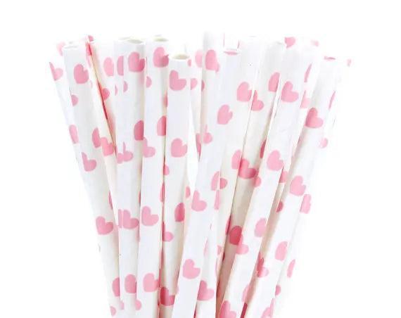 pink paper straws - basil boutique