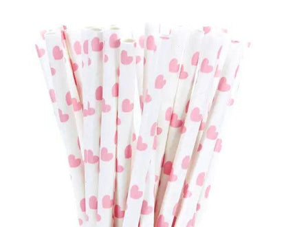 pink paper straws - basil boutique