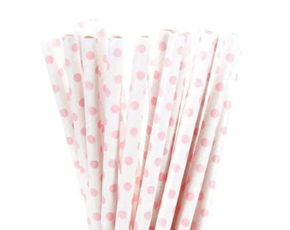 pink paper straws - basil boutique