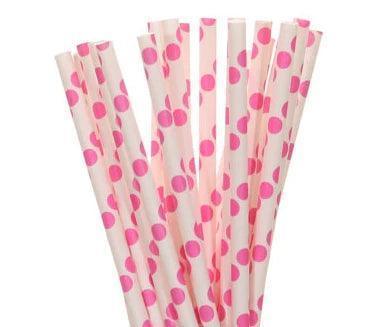 pink paper straws - basil boutique