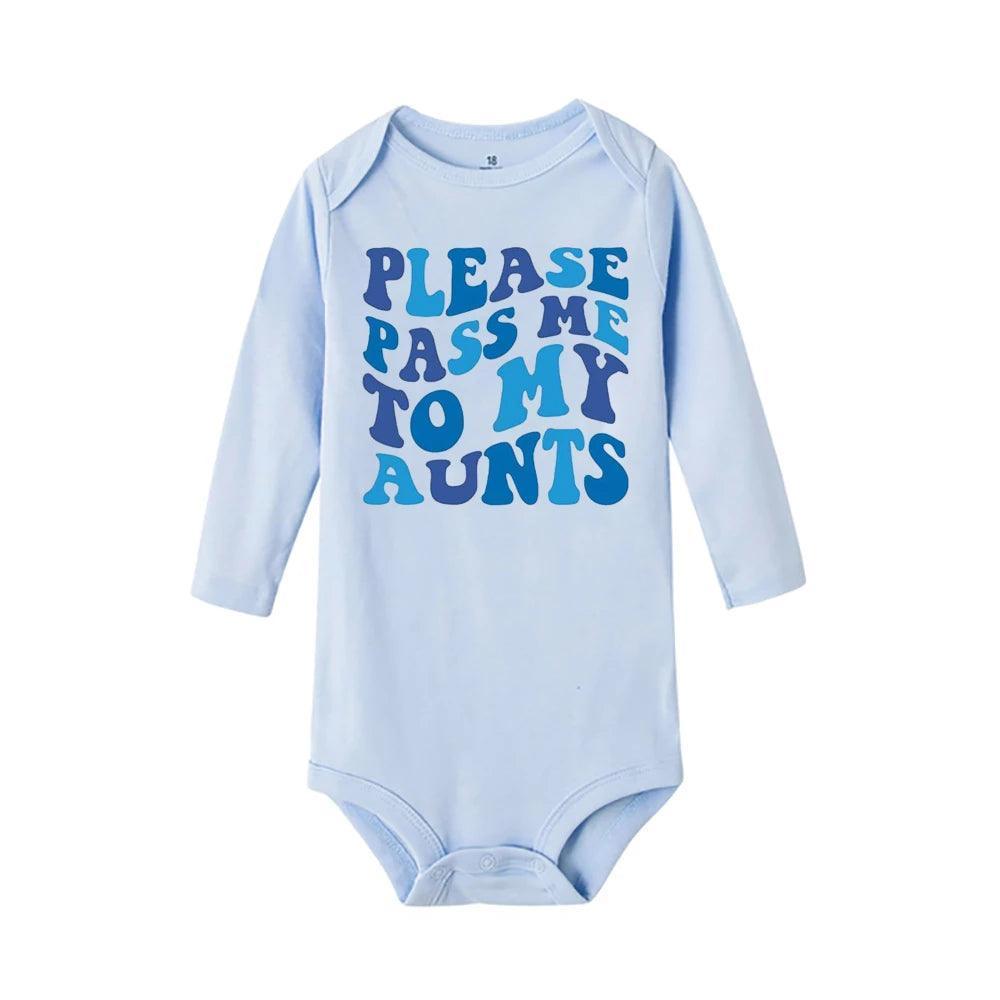 please pass me to my aunts onesie - basil boutique