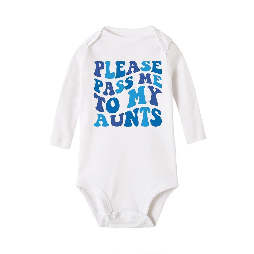 please pass me to my aunts onesie - basil boutique