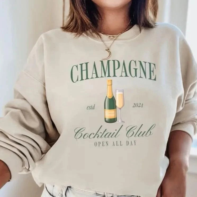 pop the champagne crew sweatshirt - basil boutique